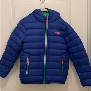 Stio Vibrant Blue Hooded Puffer Jacket